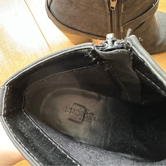 Charlotte Russe Women's Black Suede Strappy Heeled Ankle Boots/Booties, Size 9 - Picture 8 of 10